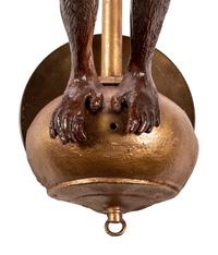 A Pair of Polychromed Composition Two-Light Sconces