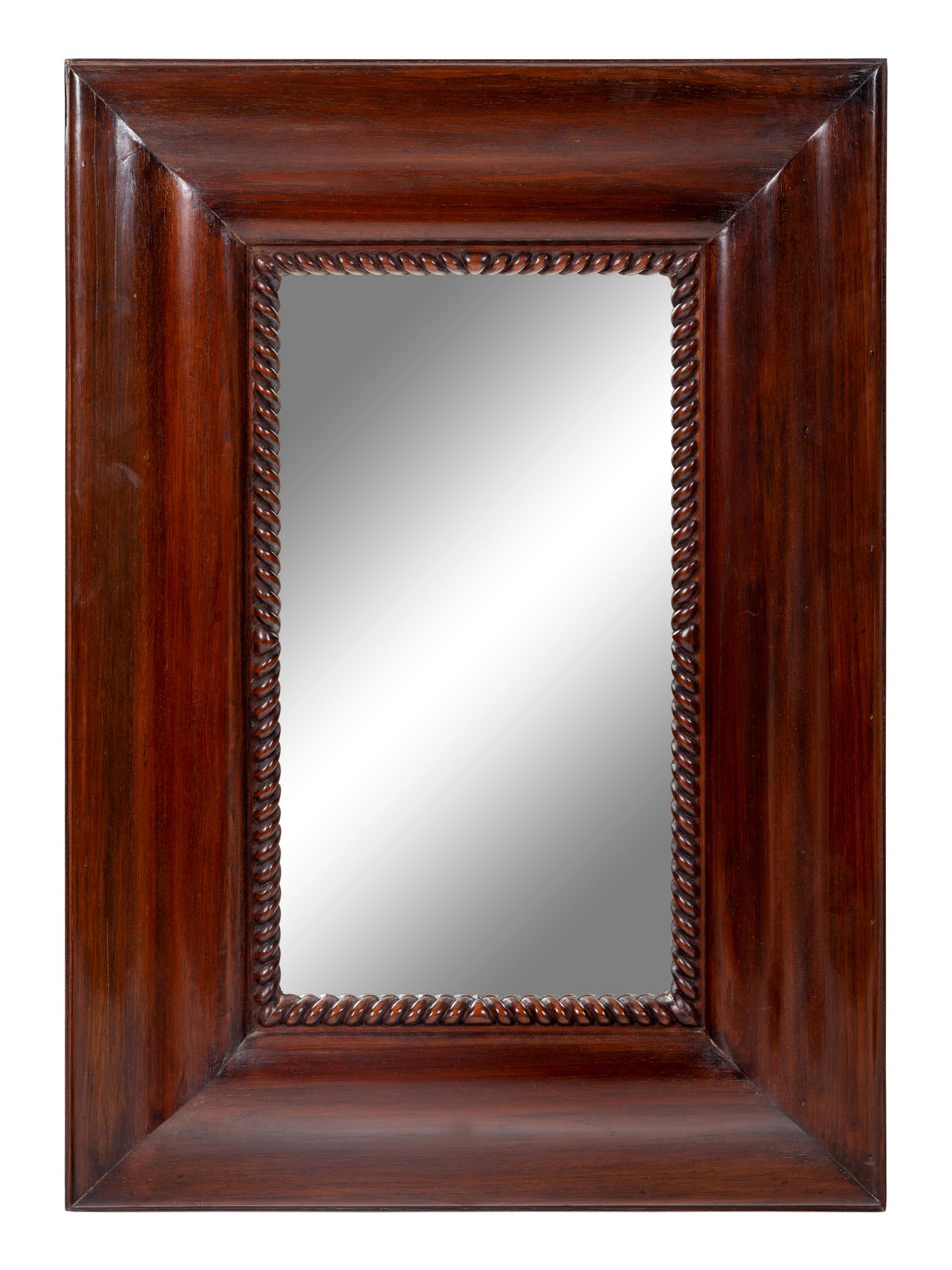 A Contemporary Carved Mahogany Mirror