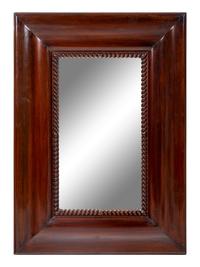 A Contemporary Carved Mahogany Mirror