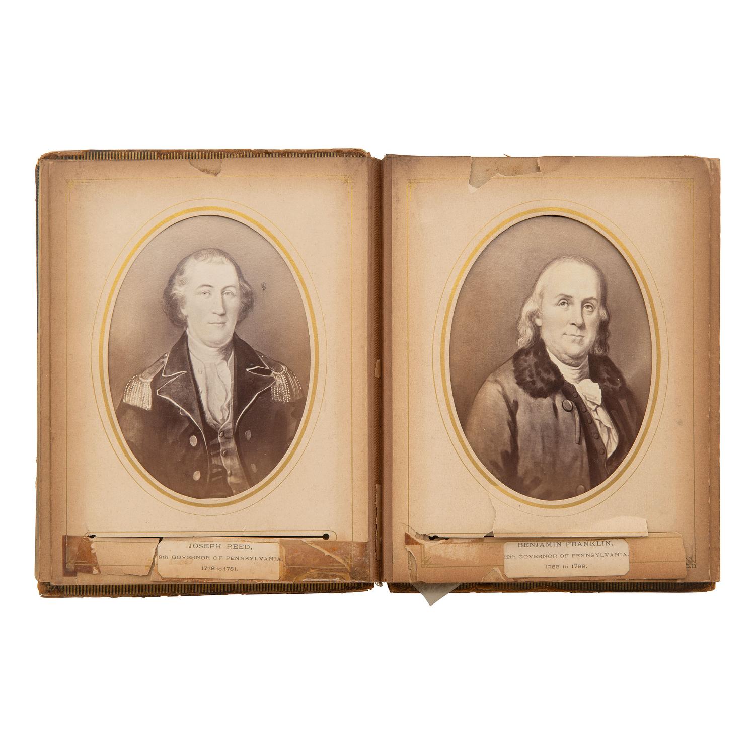 [Early Photography] Cabinet Card Album of 18th-19th century Pennsylvania Governors