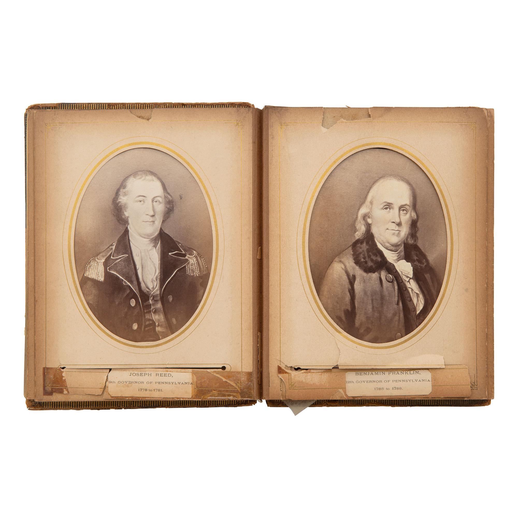 [Early Photography] Cabinet Card Album of 18th-19th century Pennsylvania Governors