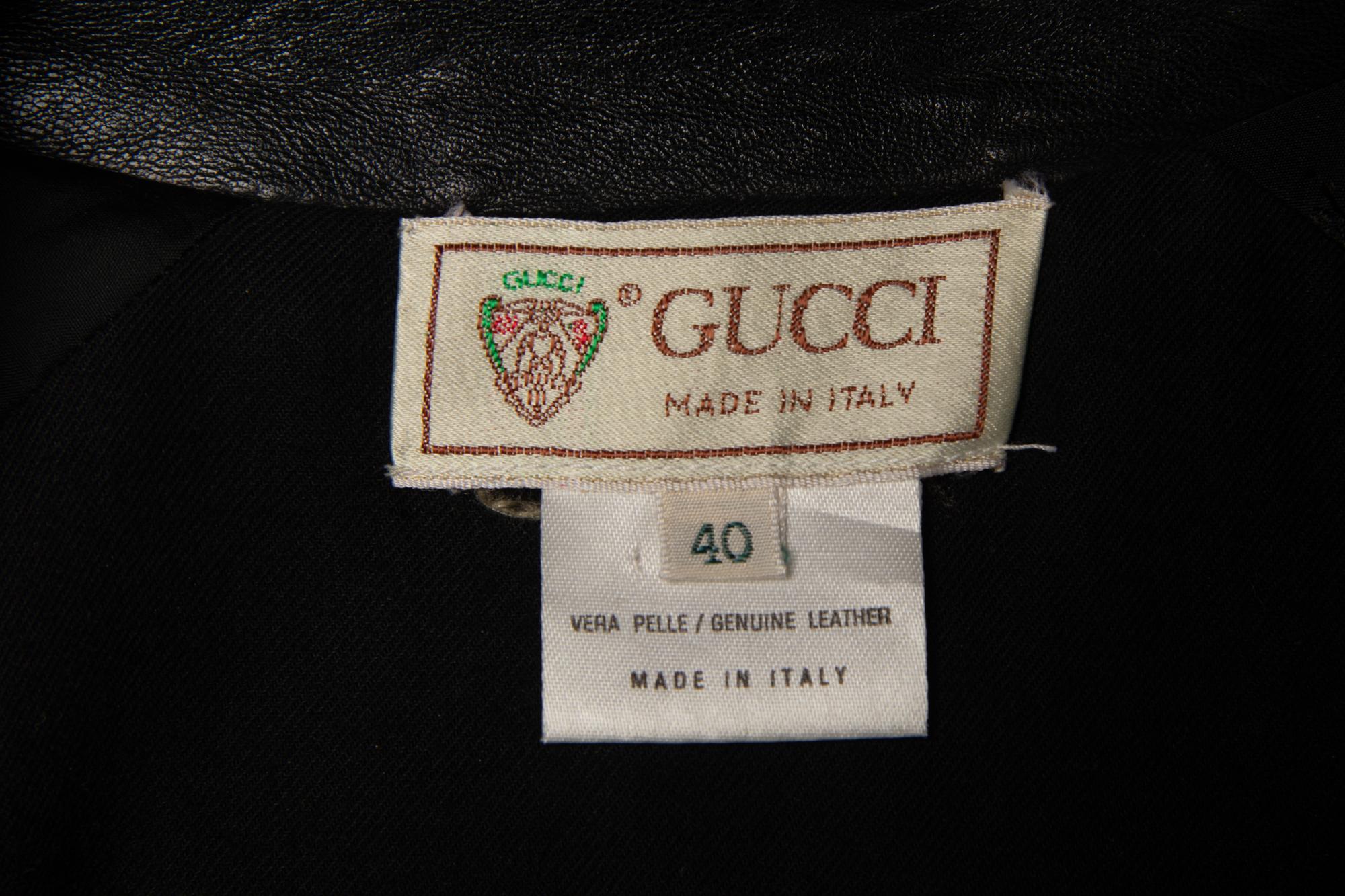 Gucci Belted Leather Coat, 1980s