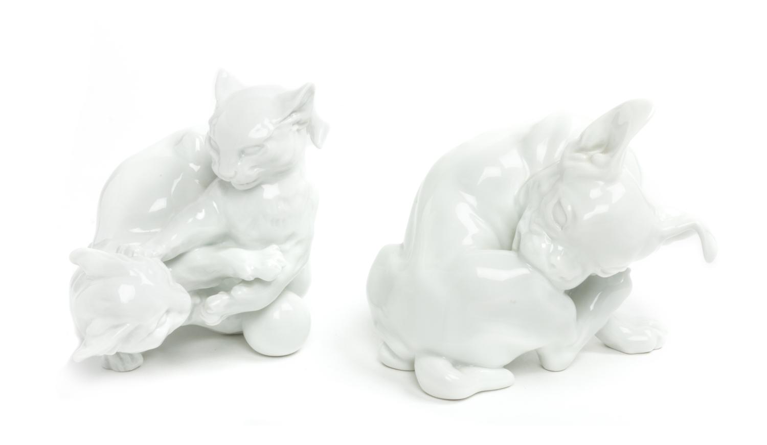 Two Meissen Blanc de Chine Figures Height of taller 4 inches. — FIRST HALF 20TH CENTURY