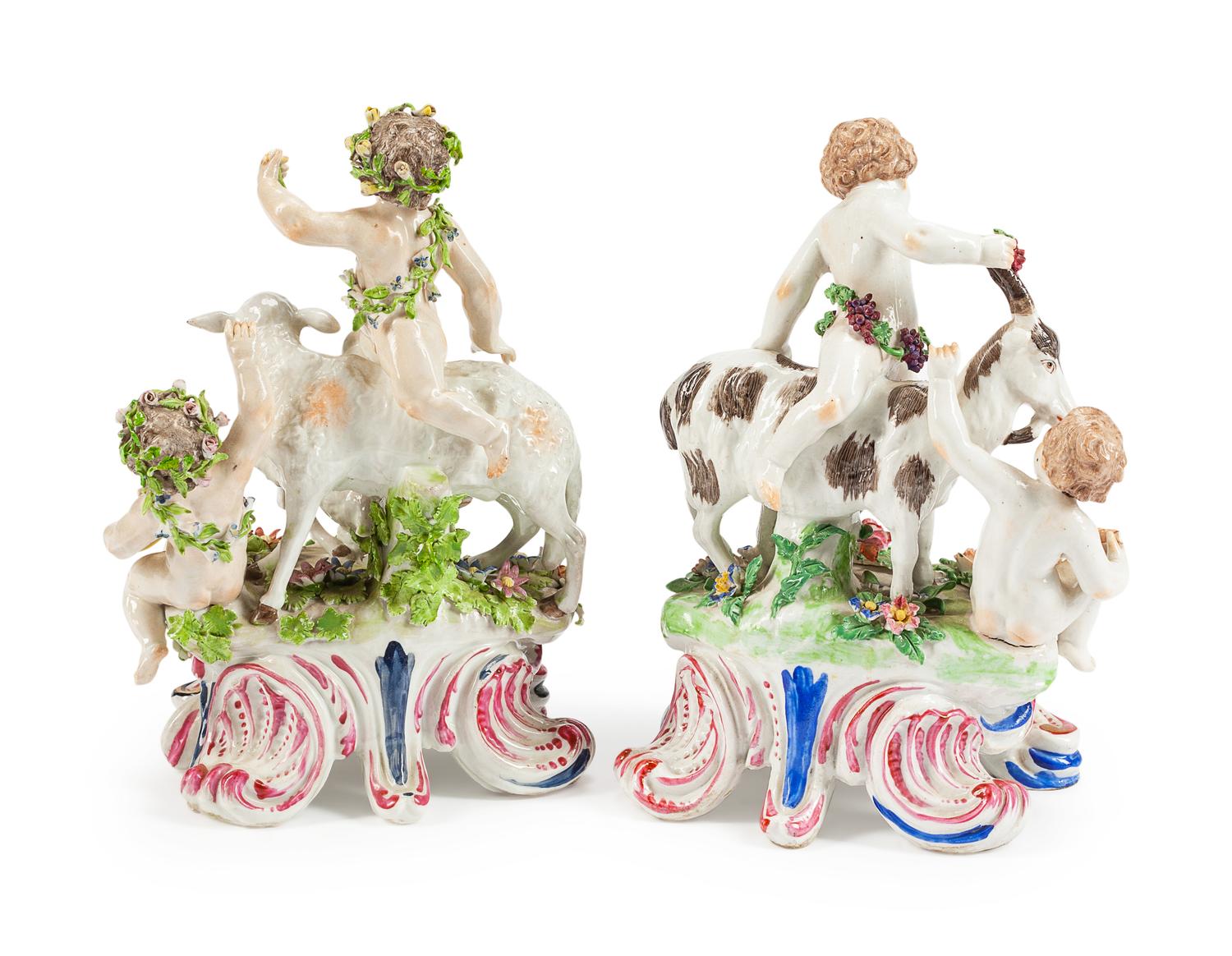 A Pair of Bow Porcelain Figures