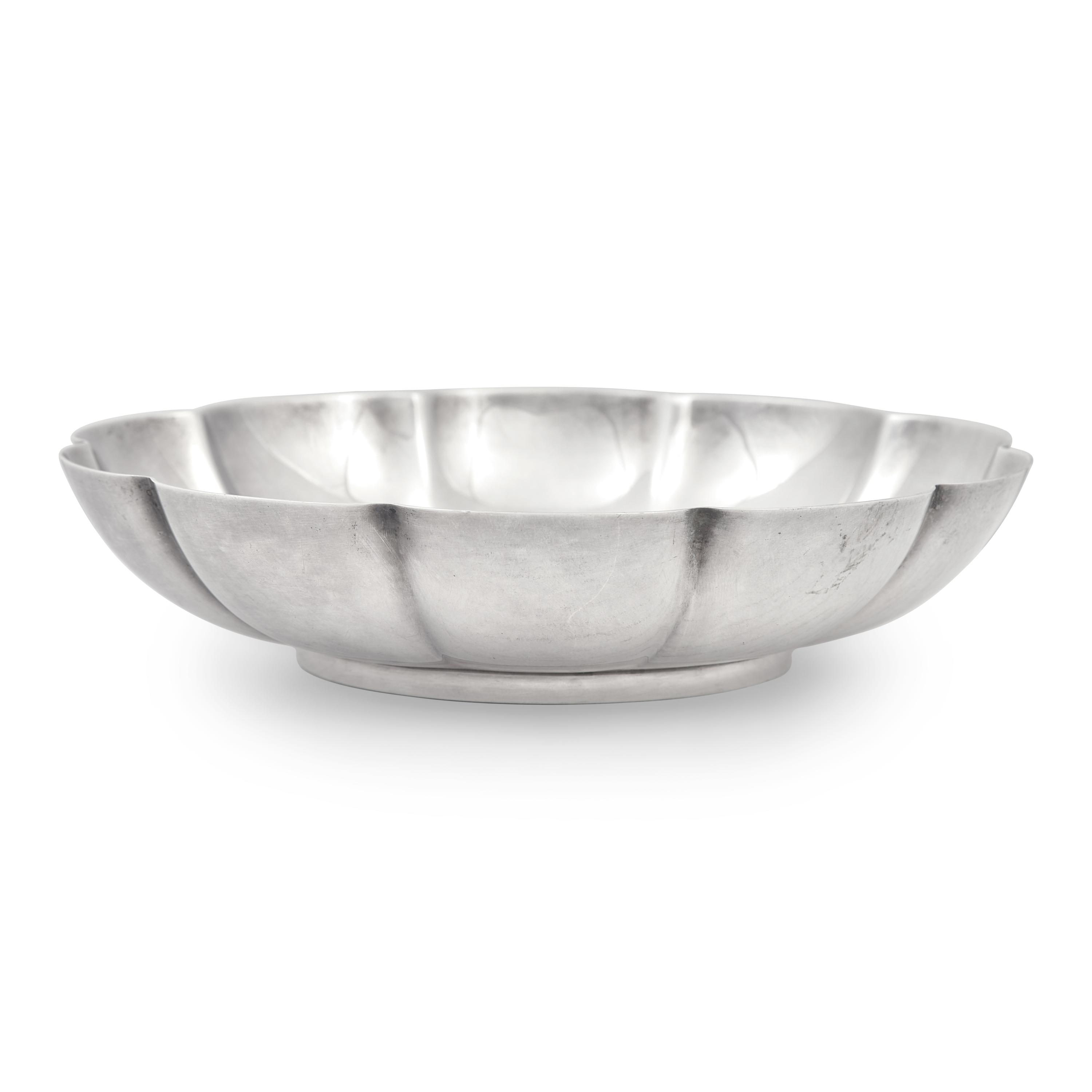 An American Sterling Silver Lobed Footed Dish