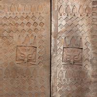 A Pair of Large Chinese Grey Tile Tomb Doors, Han Dynasty — 漢 铺首衔环空心磚墓門一对