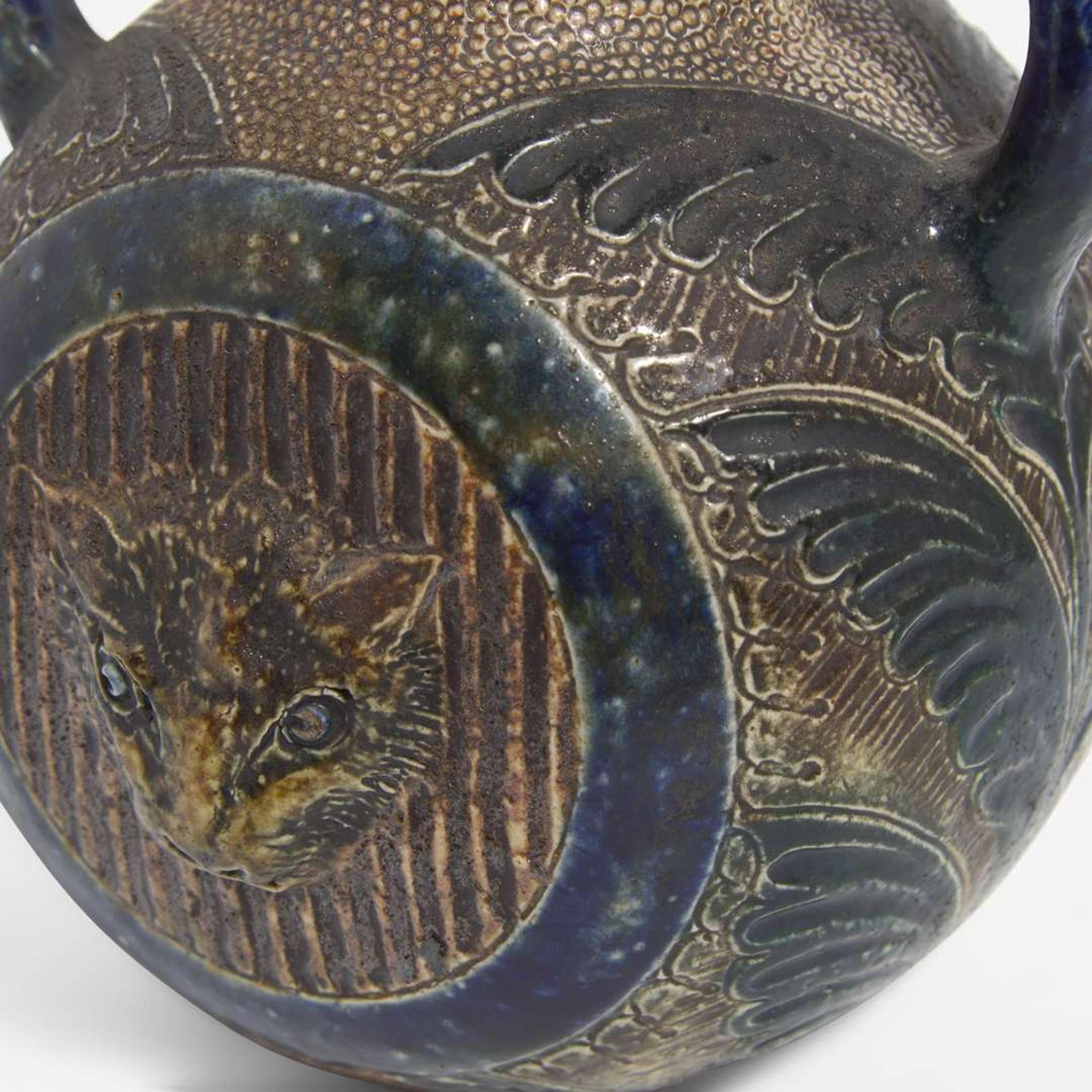 Robert Wallace Martin (British, 1843-1923) Twin-Handled Vase with Cats, Martin Brothers Pottery, UK, 1883