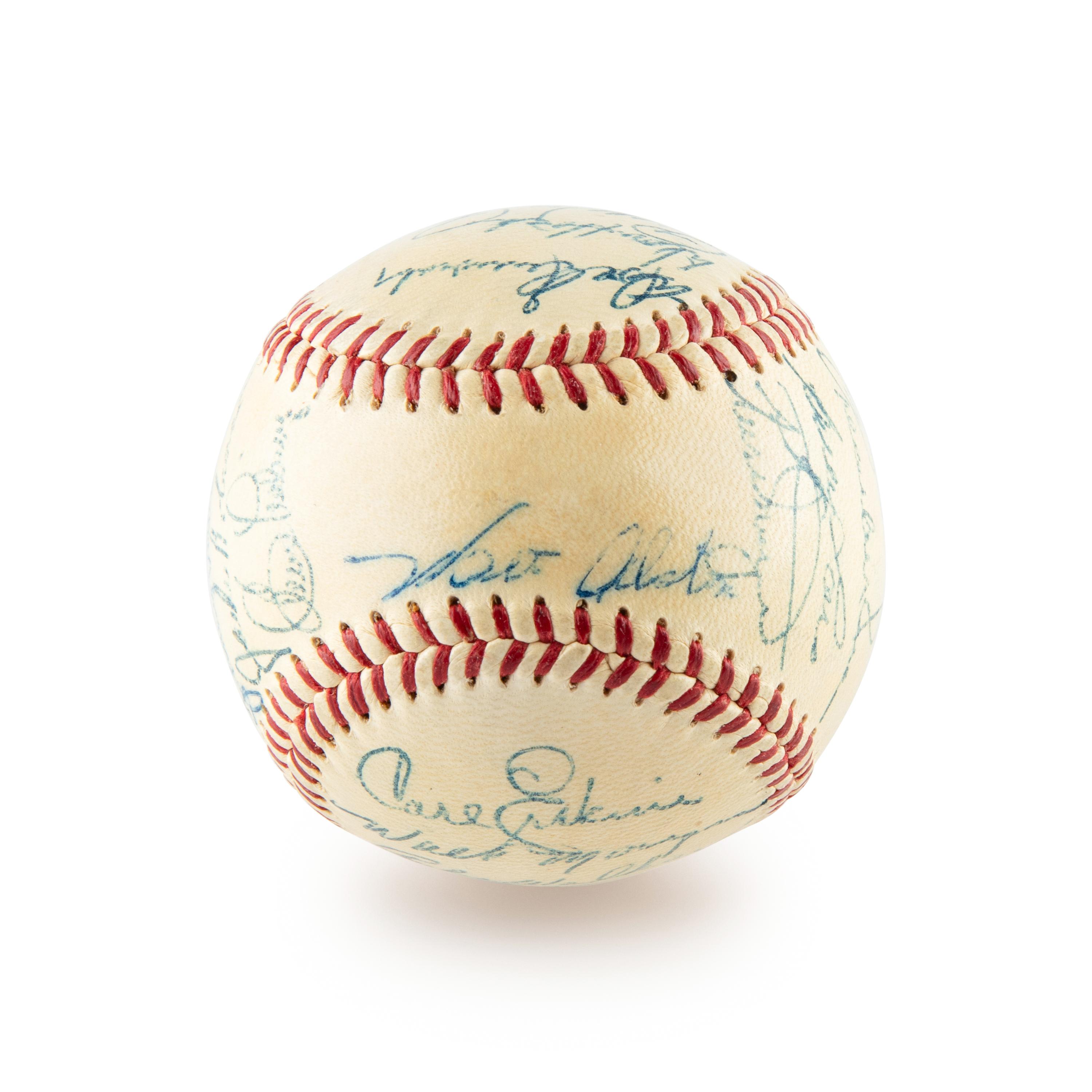 A 1954 Brooklyn Dodgers Team Signed Autograph Baseball Including Jackie Robinson and Roy Campanella (Beckett Authentication Services)