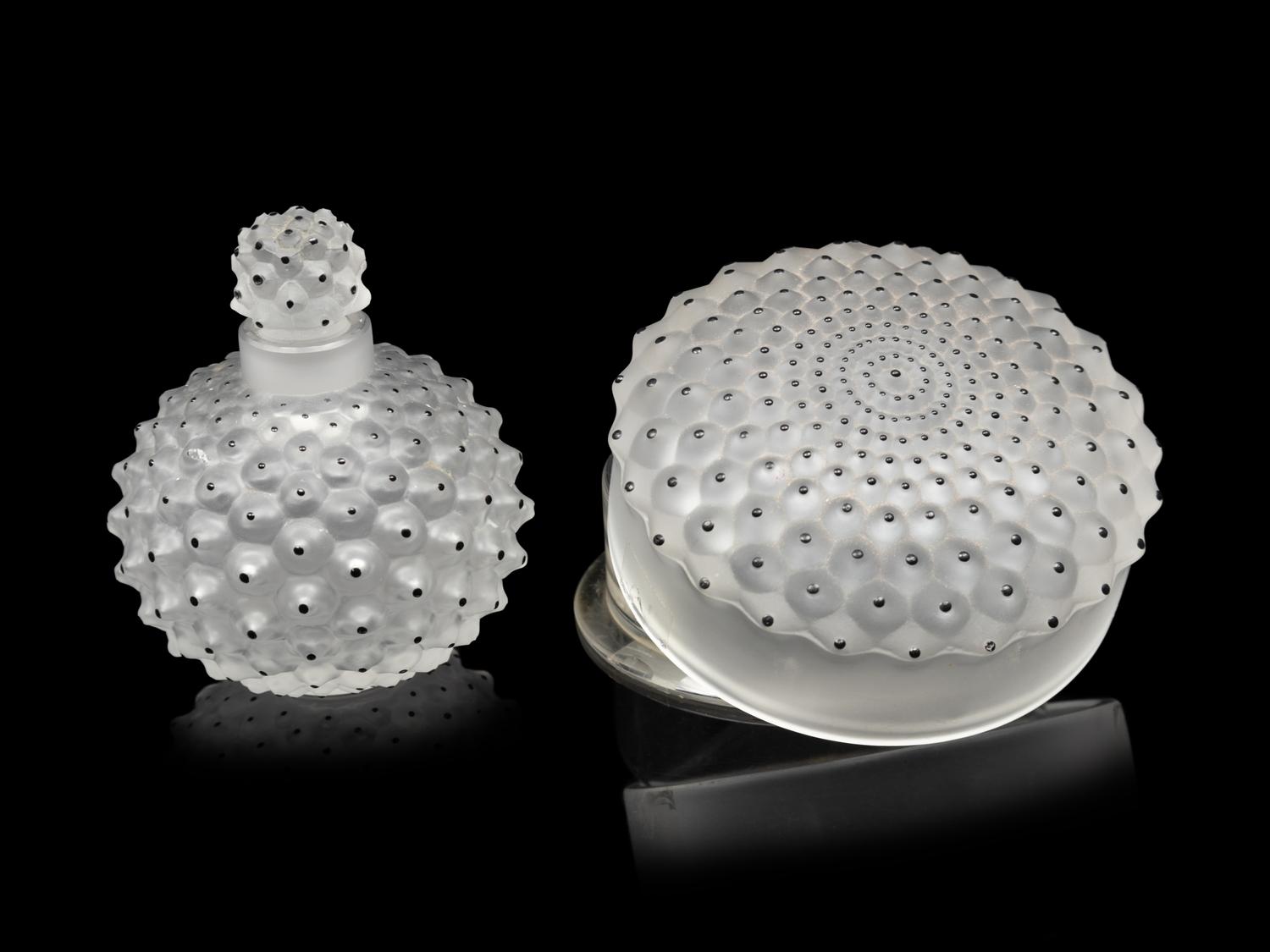 Two Lalique Cactus Table Articles