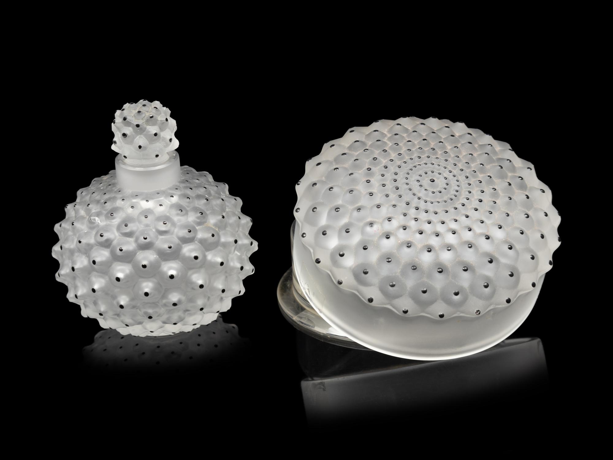 Two Lalique Cactus Table Articles