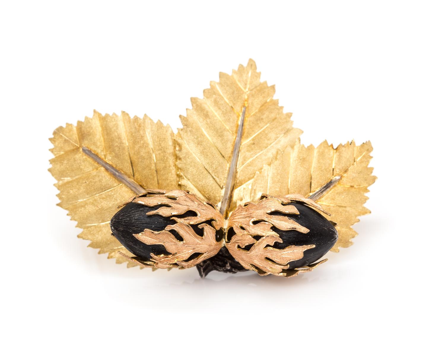 A Tricolor Gold Brooch, Buccellati, 18.90 dwts.