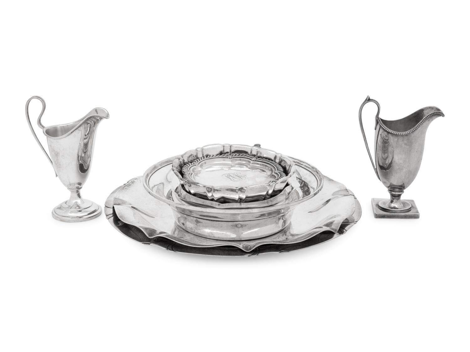 A Group of Nine American Silver Table Articles