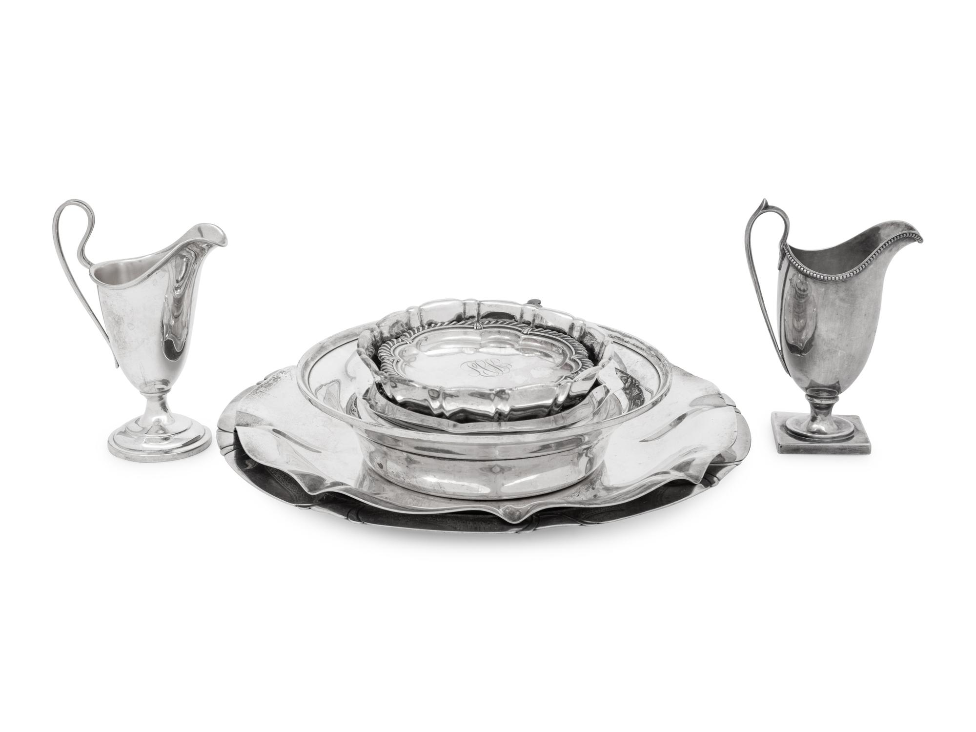 A Group of Nine American Silver Table Articles