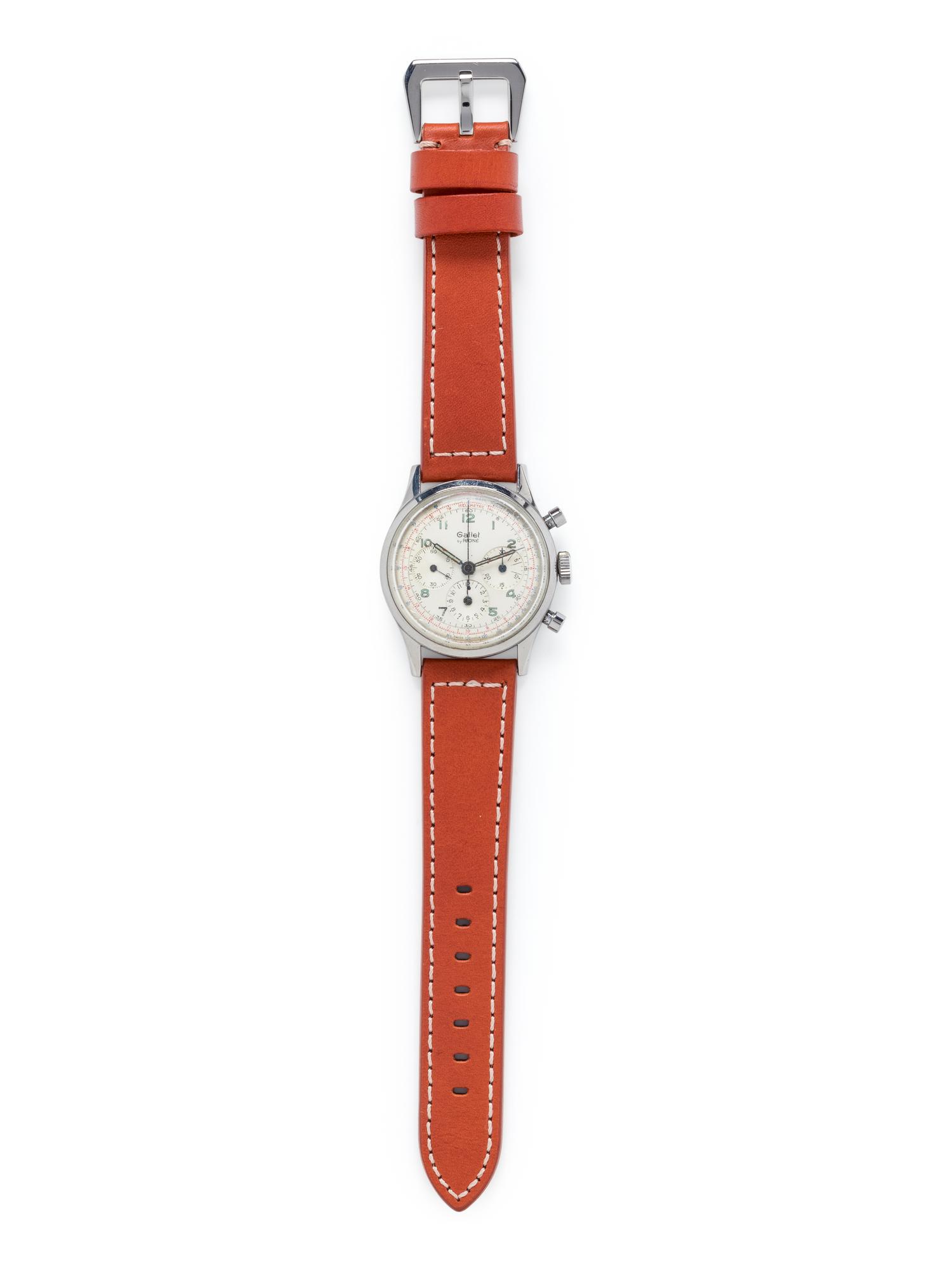 GALLET BY RACINE, VINTAGE, STAINLESS STEEL CHRONOGRAPH WRISTWATCH