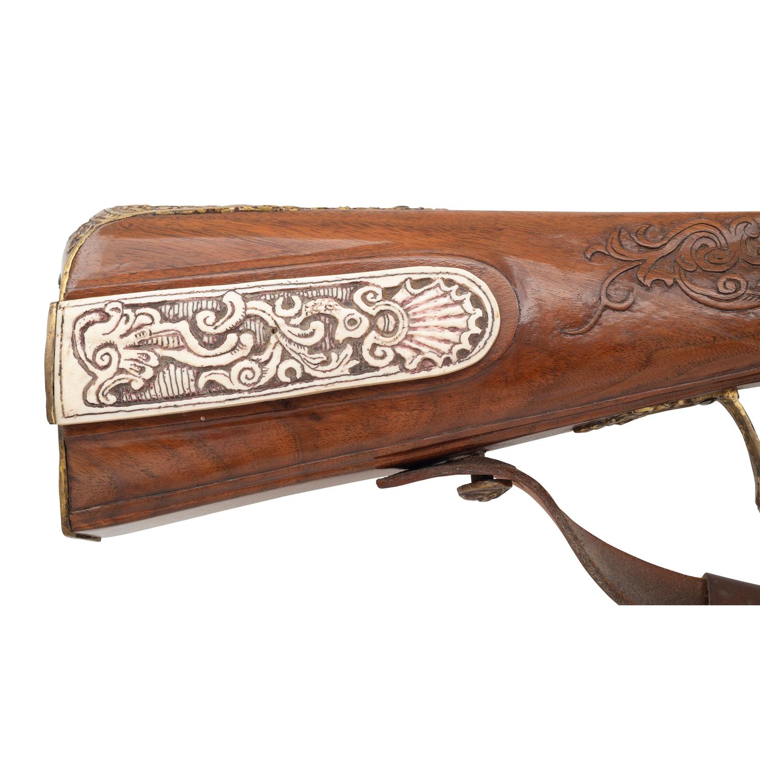 Carved Contemporary Flintlock Jaeger Rifle