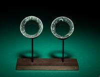 A Pair of Olmec Jade Earspools