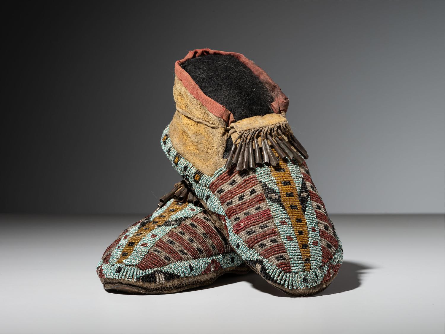 Sioux Beaded Hide Moccasins