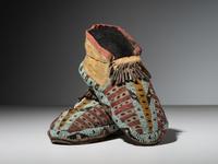 Sioux Beaded Hide Moccasins