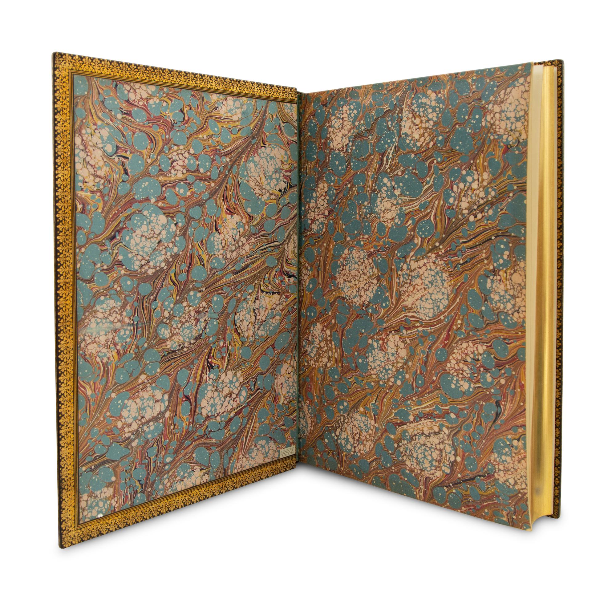 An Extra-Large Folio Fine Gilt Tooled Leather Bound Blank Book