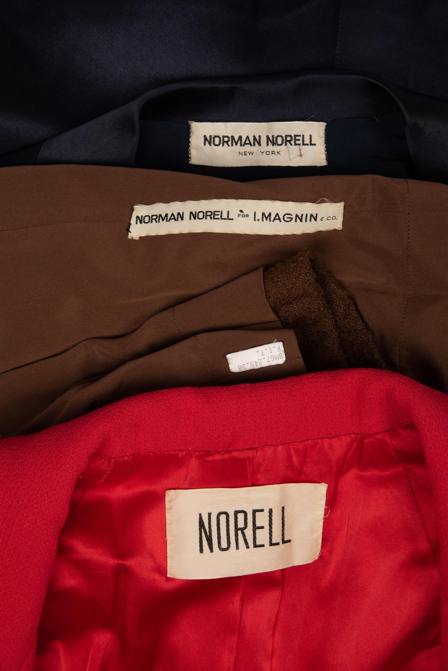 Three Norman Norell Items: Jacket, Skirt Ensemble, Dress, 1960s