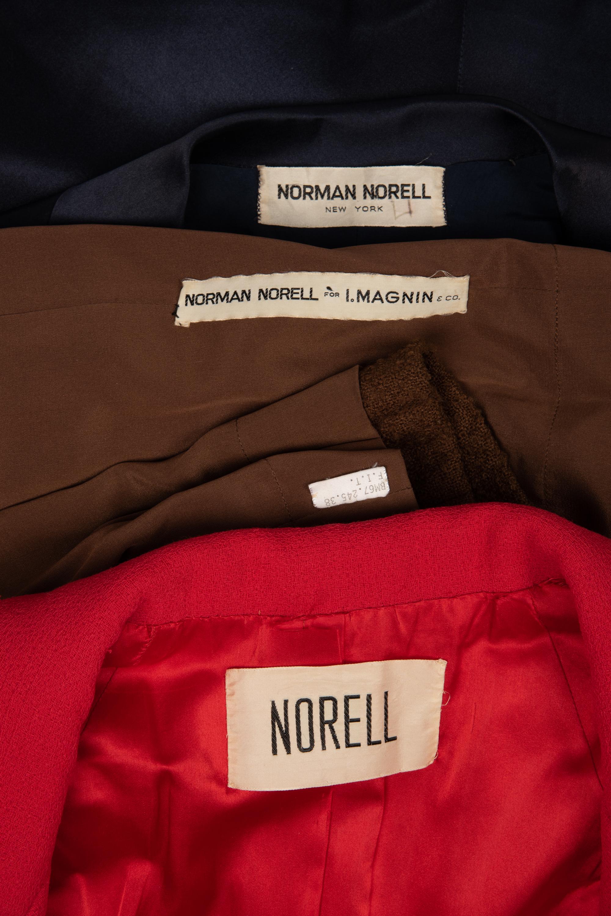 Three Norman Norell Items: Jacket, Skirt Ensemble, Dress, 1960s