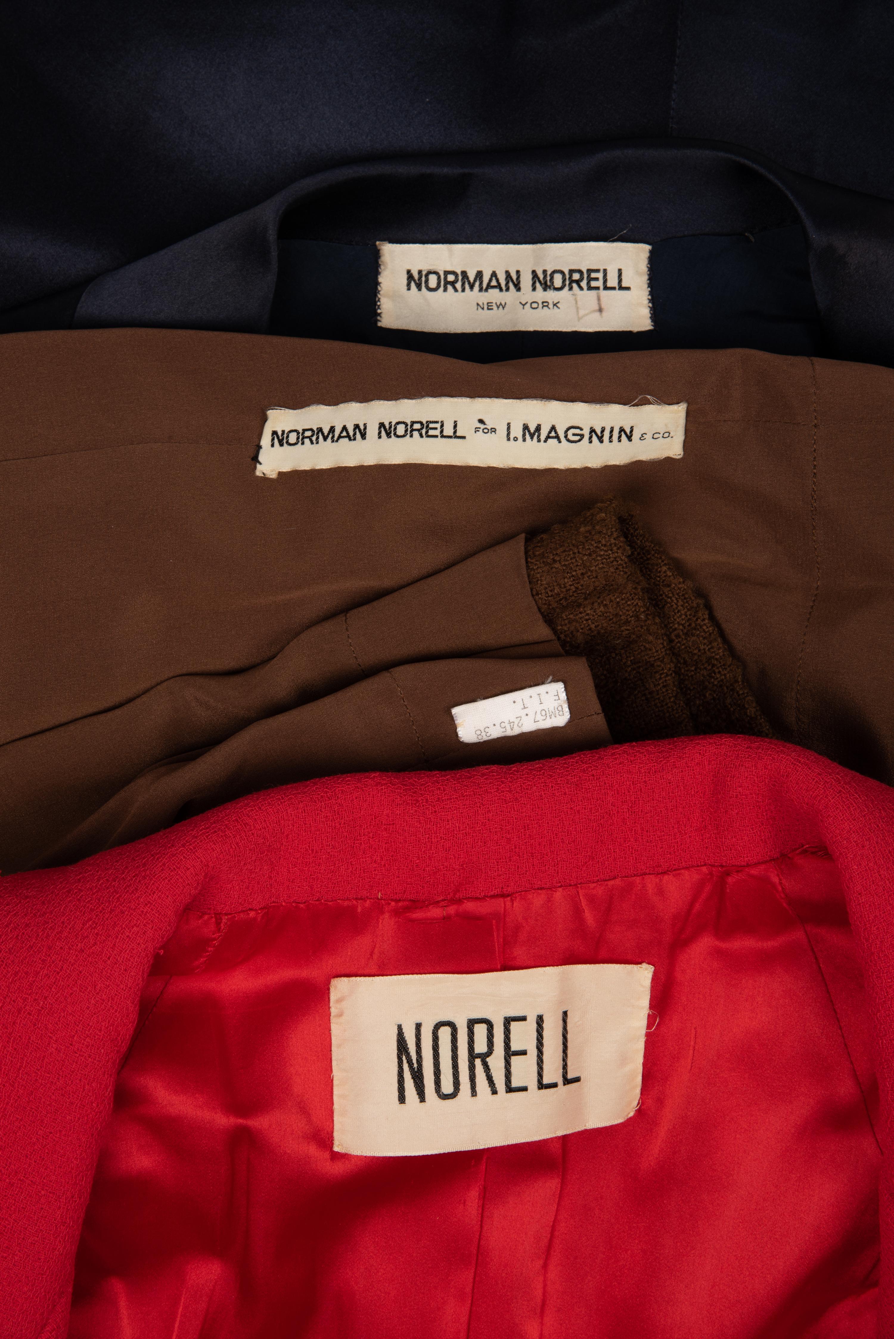 Three Norman Norell Items: Jacket, Skirt Ensemble, Dress, 1960s