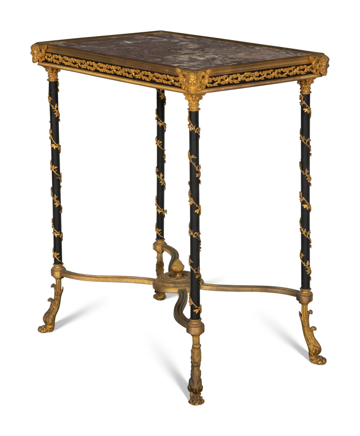 A French Gilt Bronze Mounted Ebonized Side Table