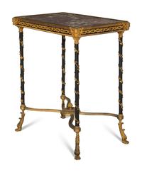 A French Gilt Bronze Mounted Ebonized Side Table
