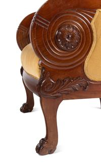 A Pair of Baltic Style Carved Walnut Bergères