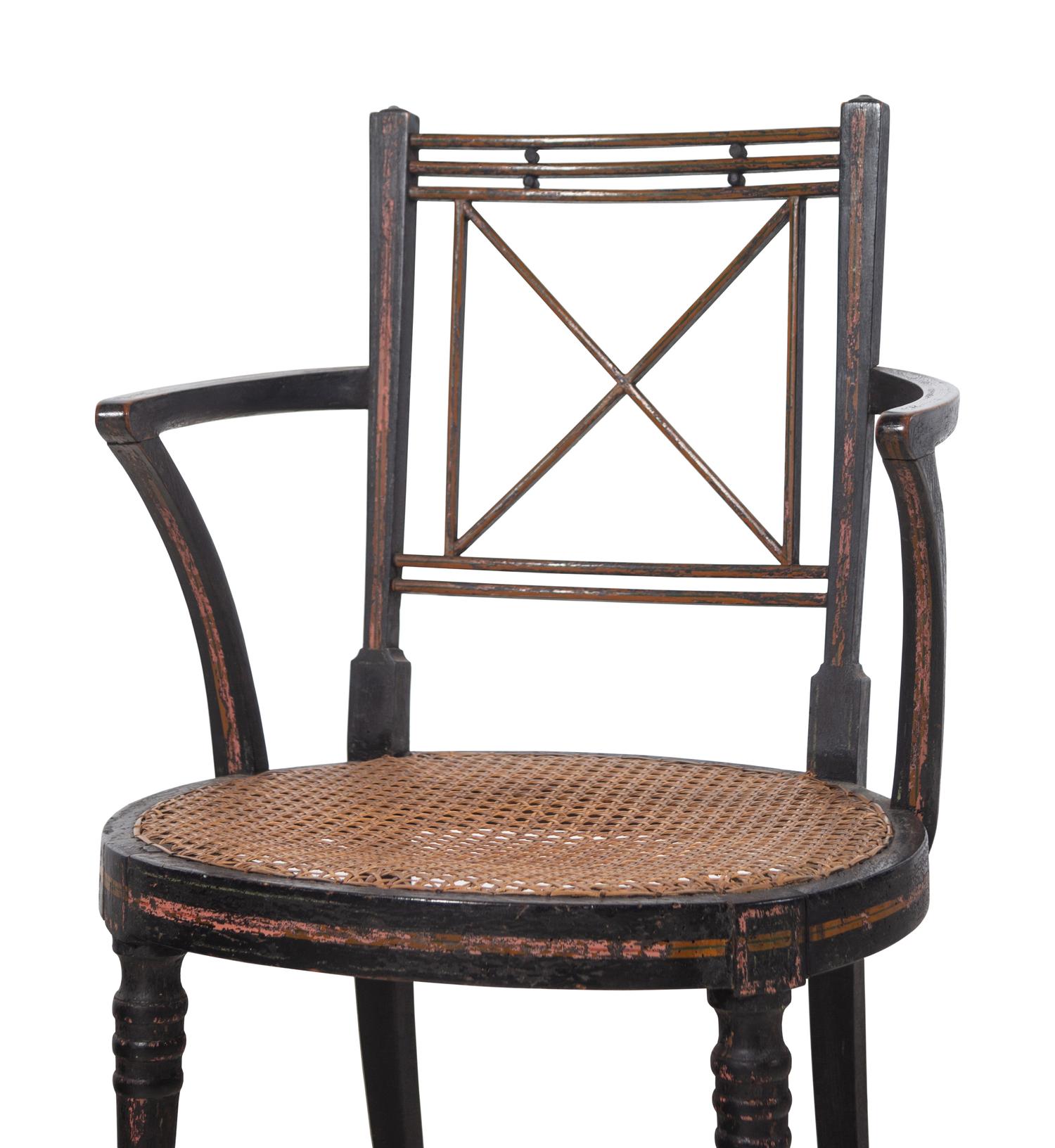A Pair of Regency Painted Armchairs