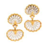 A Pair of 18 Karat Gold and Diamond Earclips, Buccellati, 18.20 dwts.