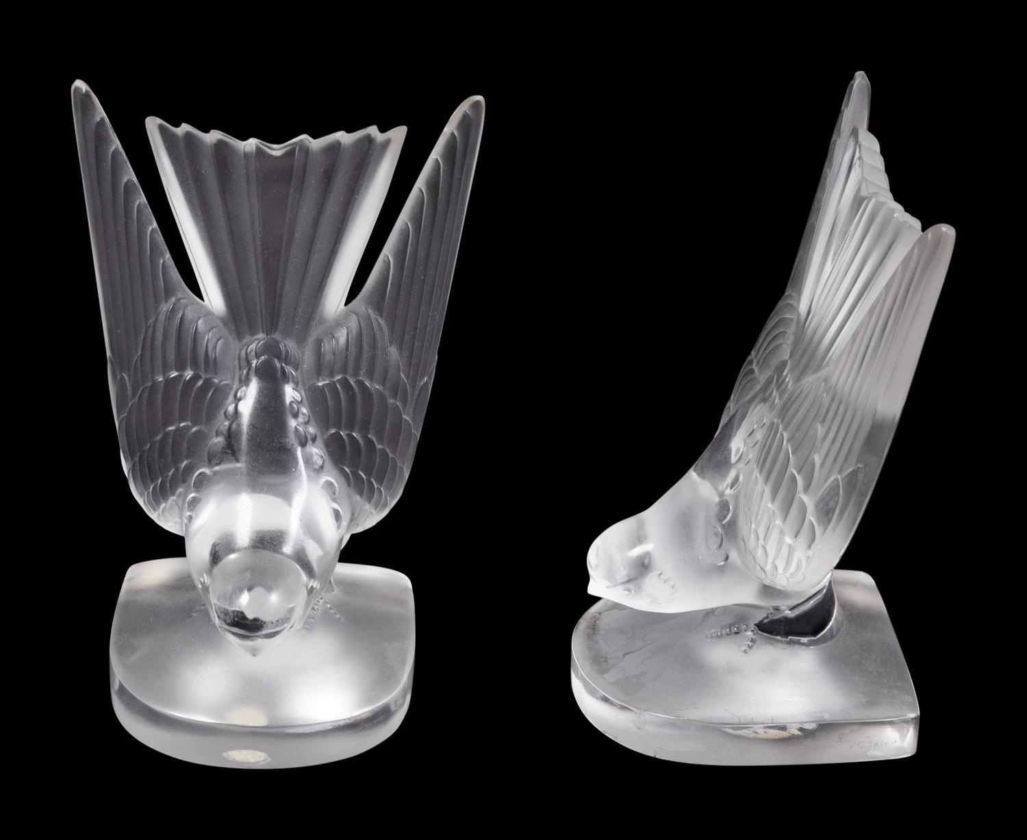 A Collection of Lalique and Baccarat Glass Figures