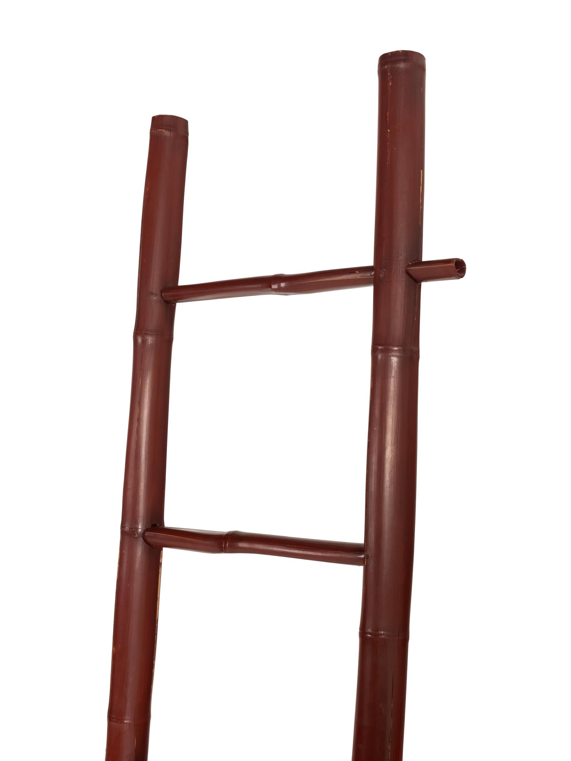 A Red Painted Bamboo Ladder