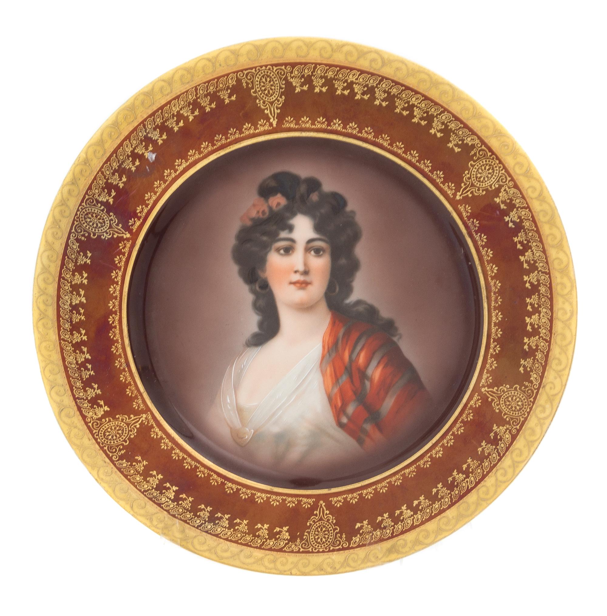 A Royal Vienna Porcelain Cainet Plate Diameter 10 inches.