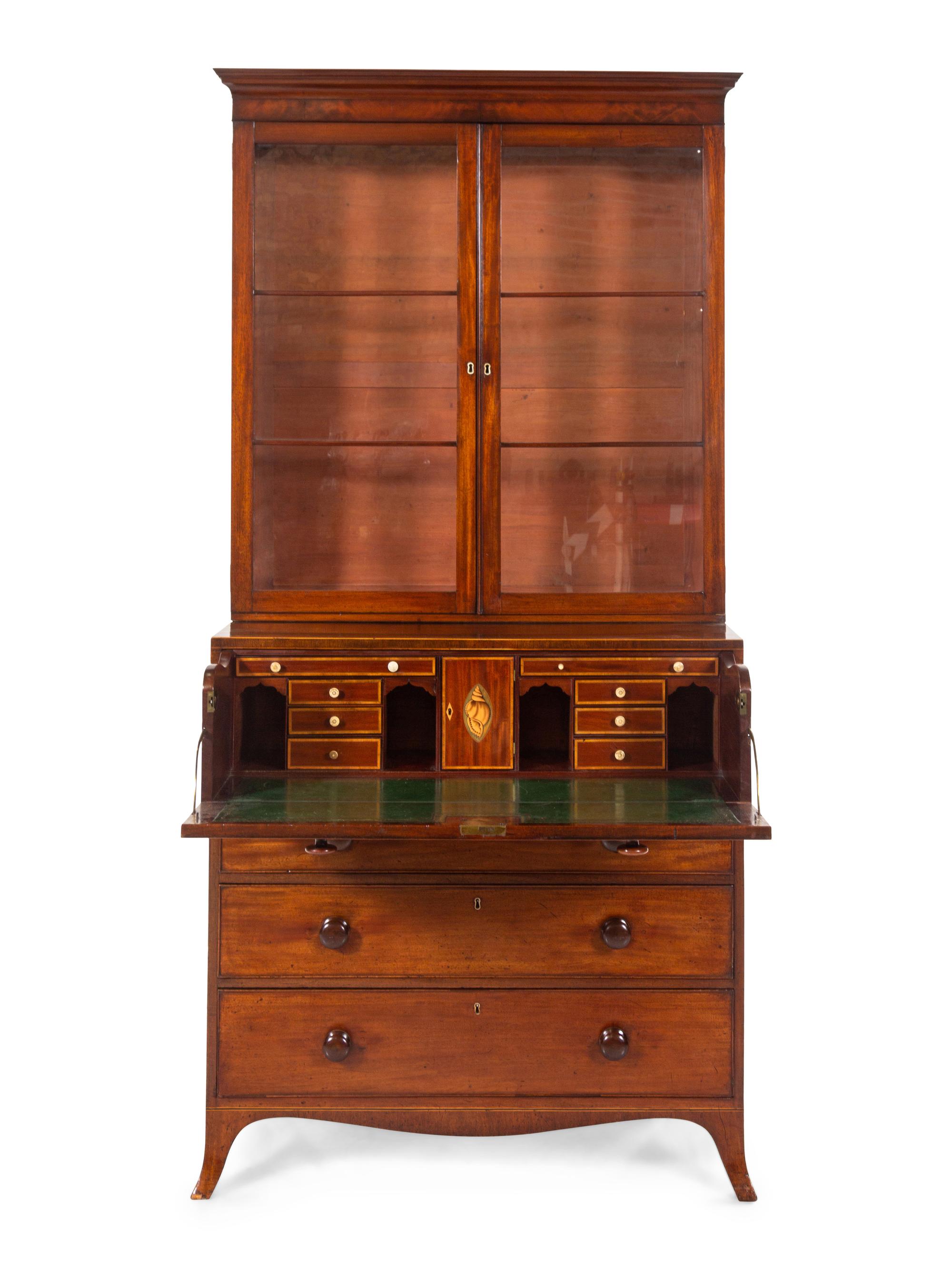 A Regency Mahogany Secretary Bookcase — 19TH CENTURY