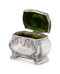 An American Silver Thimble and Thimble Case