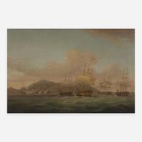 Thomas Whitcombe (British, 1763–1824) Capture of St. Paul, Isle of Reunion or Bourbon by a Naval squadron under Commodore Joshua Rowley and the Essex Regiment under Lt. Col Henry S. Keating, 21st September 1809