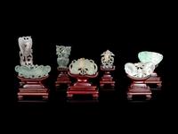 15 Chinese Reticulated Jade and Jadeite Pendants