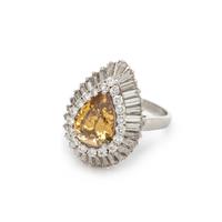 COLORED DIAMOND AND DIAMOND CONVERTIBLE RING/PENDANT