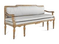 A Venetian Painted and Parcel-Gilt Canape