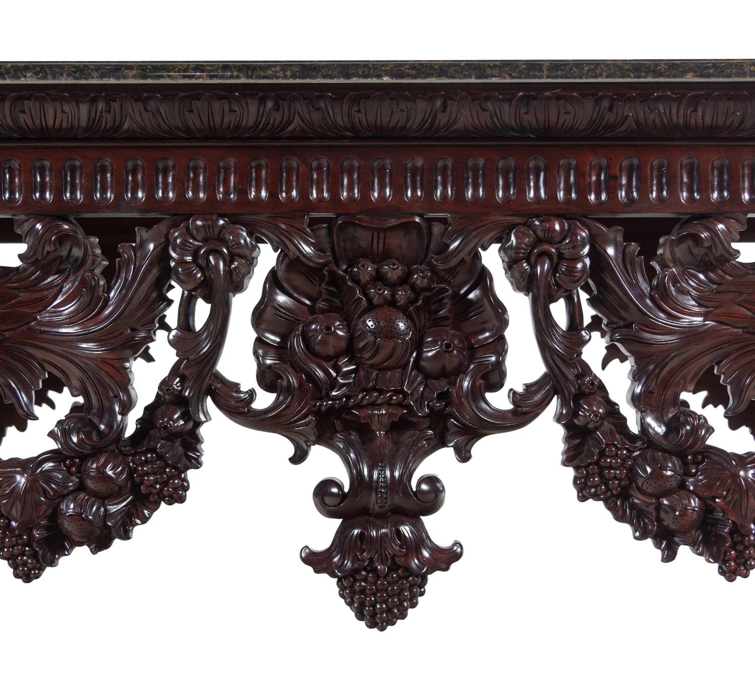 A George III Style Walnut Marble-Top Center Table