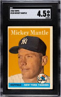 A 1958 Topps Mickey Mantle Baseball Card No. 150 (SGC 4.5 VG-EX+)