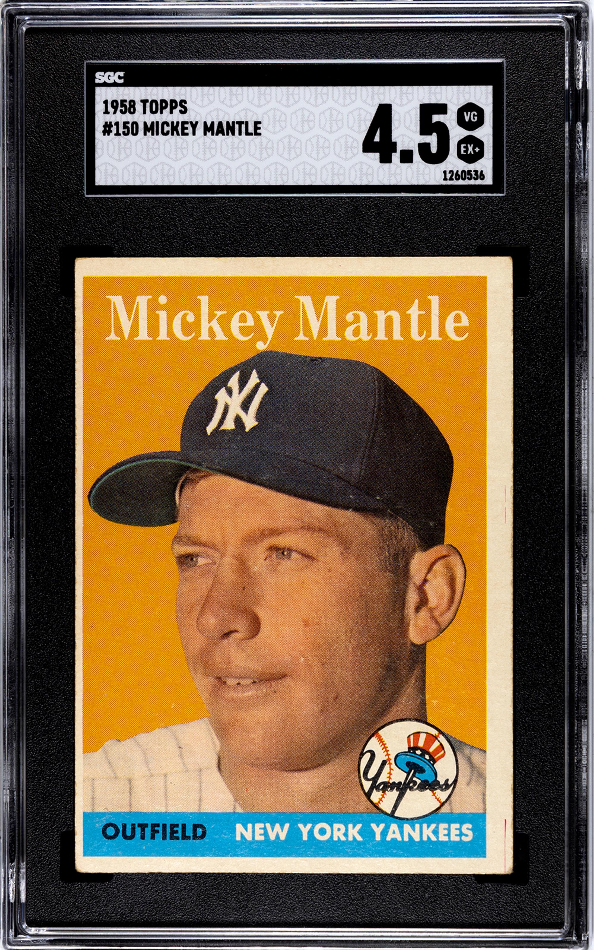 A 1958 Topps Mickey Mantle Baseball Card No. 150 (SGC 4.5 VG-EX+)