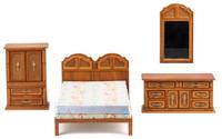 A Brass Mounted Cherry Bedroom Suite Length of bed 6 5/8 inches. — Earl Vaughn