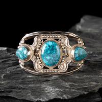 Fred Peshlakai (Diné, 1896-1975) — Silver and Lone Mountain Turquoise Cuff Bracelet