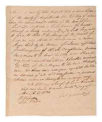 [ENSLAVEMENT]. Manuscript bill of sale for a "Negro Girl" named Jane. Arkansas Territory, 1834.
