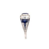 ART DECO, DIAMOND AND SAPPHIRE RING
