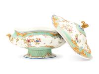 A French Painted and Parcel Gilt Porcelain Tureen