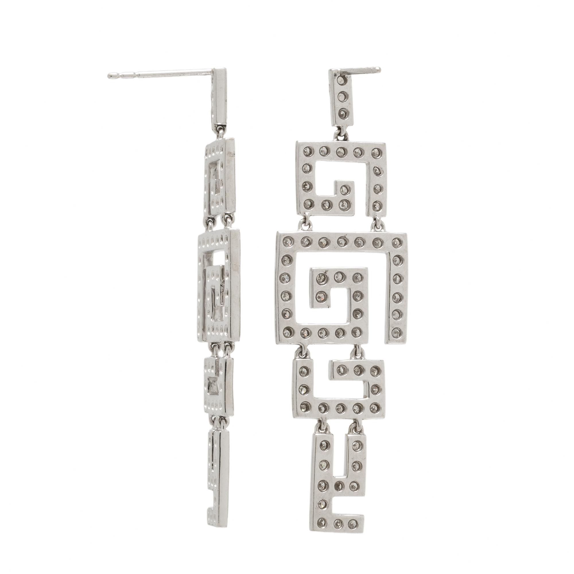 White Gold and Diamond Pendant Earrings