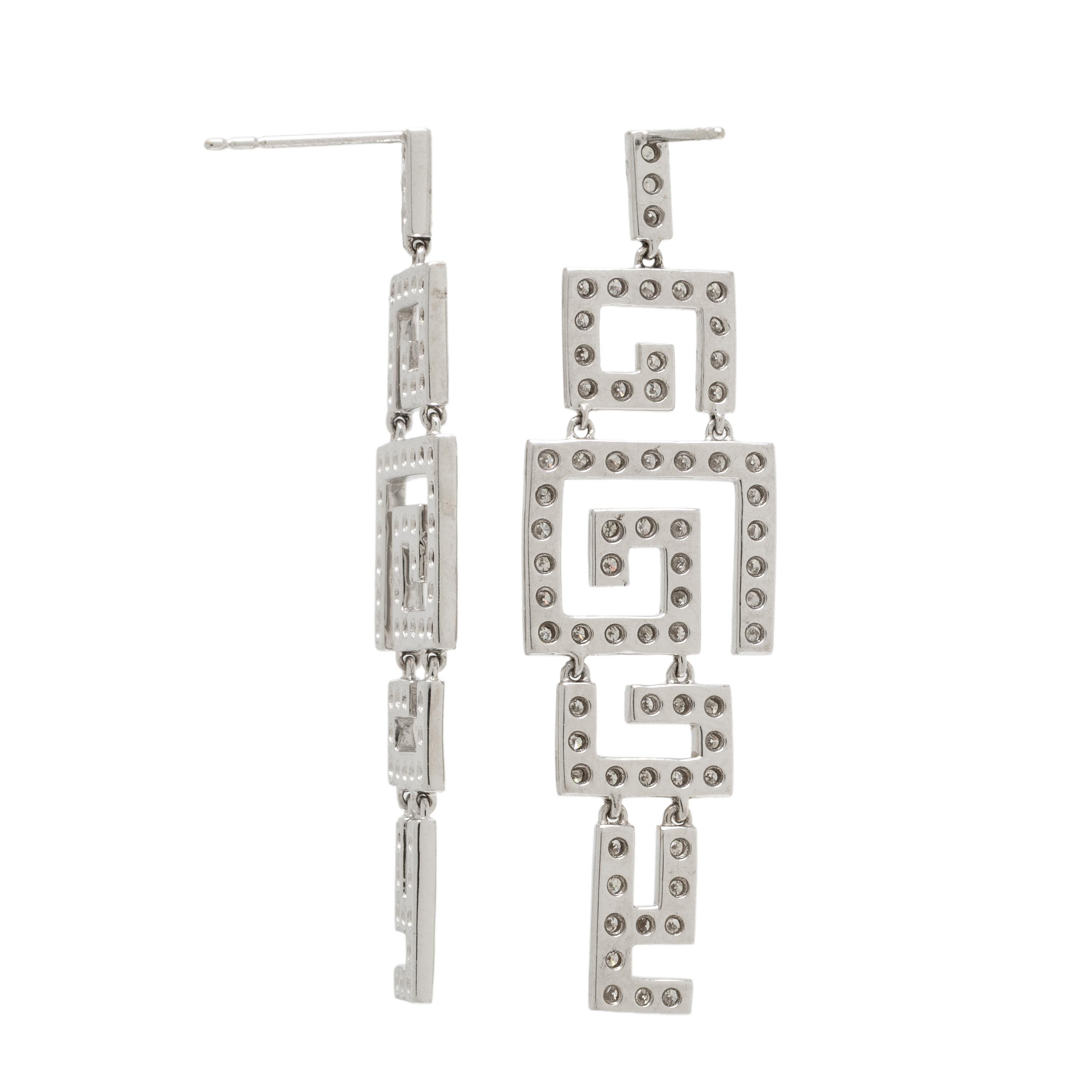White Gold and Diamond Pendant Earrings